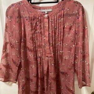 Daniel Rainn Women's Blouse - Pink with Floral Accents